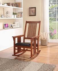 Rocking Rocker Wood Leather Chair With Mission Style In Walnut Finish Want To Know More Click On Th Accent Chairs For Sale Cheap Office Chairs Leather Chair