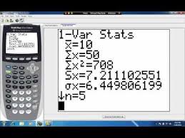 Range Variance Standard Deviation On The Ti 83 84 Calculator Standard Deviation Calculator Graphing Calculators