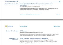 Curriculum Vitae Europass Istruzioni Per La Compilazione Iii Parte