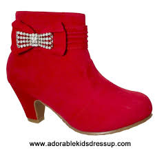 High heel boots for girls. Girls Red Ankle Boots 32ef22