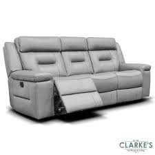 The reclining sofa features seats with individually pocketed coils encased in foam and topped with a cool gel memory foam topper for maximum comfort. Osbourne Full Leather 3 Seater Recliner Sofa Clarkes Bailieborough