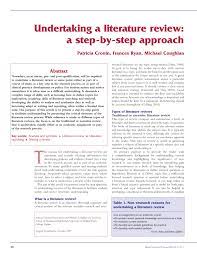 A nursing practice review is used by many nurses to help them determine the areas that need more study and discussion. Pdf Undertaking A Literature Review A Step By Step Approach