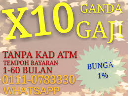 Dengan lebih dari 10 tahun dalam industri kewangan, kami menyediakan pinjaman peribadi, pinjaman perniagaan, pinjaman perumahan, gabungan pinjaman dengan kadar faedah terendah. Pinjaman Wang Berlesen Auto Debit Call Sms Whatsapp 0111 0783330 Kami Uruskan Area Melaka Muar Tampin Sektor Swasta Gaji Rendah Boleh Mohon Kakitangan Kerajaan Potongan Lebih 60 Dan Komitmen Tinggi Boleh Mohon Kelulusan