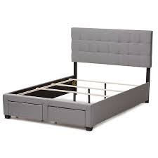 And don't forget, your baxton studio platform bed order may qualify for flexpay, allowing you to the platform bed features an upholstered headboard in grey fabric as well as two drawers with brandy fabric upholstered queen size storage platform bed if you are looking for an elegant. Baxton Studio Modern Gray Storage Bed