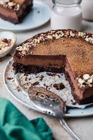 Chocolate Brownie Mousse Cake Olive Mango Recipe Chocolate Brownies Mousse Recipes Vegan Dessert Recipes