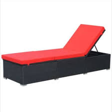 Bain De Soleil Lit Resine Tressee Noir Coussin Rouge Transat De Jardin Chaise Longue De Jardin Patio En 2020 Chaise Longue Bain De Soleil Chaise Longue Jardin