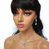 Sandy' Silver Necklace Set (Clear Or Blue)
