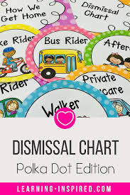 Dismissal Chart Polka Dot Brights Editable Learning