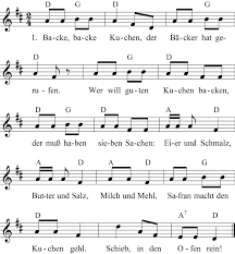 Schieb schieb in ofen rein. Backe Backe Kuchen Noten Liedtext Midi Akkorde