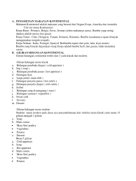 Apa perbedaan makanan cepat saji di indonesia dan amerika? Makanan Kontinental