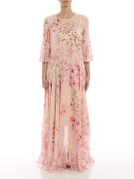 78 cm, bacino 94 cm, lunghezza abito 135 cm. Twinset Abito Lungo In Georgette A Fiori Abiti Lunghi 191tp27183631