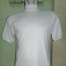 Kaos turtleneck dengan kerah yang menutupi leher dan. Kaos Oblong Polos Putih Kaos Oblong Leher Tinggi Kaos Polos Kaos Lengan Pendek Shopee Indonesia