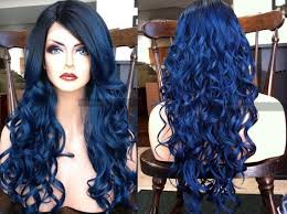 Black And Blue Lace Front Wig Blue Lace Front Wig Dark Blue Wavy Heat Ok Lace Front Etsy Blue Lace Front Wig Dark Blue Hair