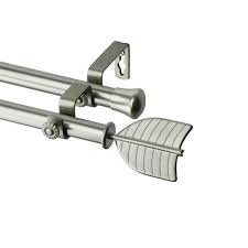 Curtain rods can be mounted on the walls or in the ceiling, and the curtain rod holder position can be adjusted, allowing curtains to hang close to the window, or farther out. 120 To 170 Inch Rod Desyne Clam Double Window Curtain Rod Set Antique Brass Window Treatment Hardware Window Rods Femsa Com