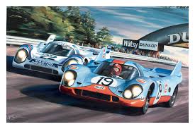 Steve mcqueen, siegfried rauch, elga andersen, louise edlind credits: Porsche 917 Le Mans 1971 Postcard