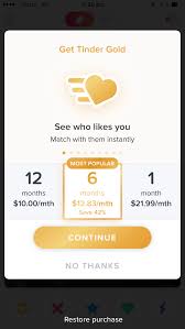 Different regions will differ by a few dollars, so if your friend on the other side of the country is paying. Tinder Gold Price Screenshot