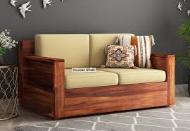 Sofas can be found in a combination of one 3+1 or 3+2 sets. Buy Marriott 2 Seater Wooden Sofa Honey Finish Online In India Wooden Street
