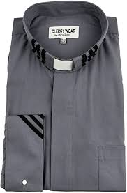 We offer an extensive selection of the finest fabric in exquisite designs. Mercy Robes Two Tone Mens Long Sleeve Tab Collar French Cuff Clergy Shirt Black White Placket Clothing Casual Button Down Shirts