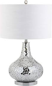 Jonathan Y Jyl1056a Emilia 26 Mirrored Mosaic Led Table Lamp Contemporary Transitional Glam For Bedroom Living Room Office College Dorm Coffee Table Bookcase Silver Amazon Com