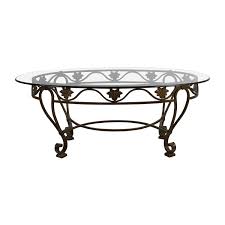 Pair of french wrought iron and glass coffee tables, 1960s. 90 Off Iron Cast Glass Top Antique Coffee Table Tables