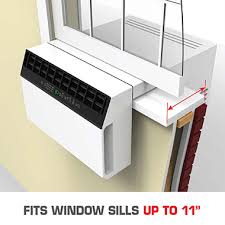 Many window air conditioners have side expansion panels to accommodate vertical windows, but you. The Over The Sill Low Profile Air Conditioner Hammacher Schlemmer