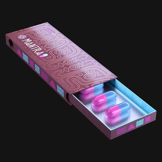 Mantra Hero Magic Capsules Packaging, AI generated