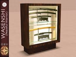 Wondering what to do with the extra space above your kitchen cabinets? Second Life Marketplace Japanese Katana Sword Display Cabinet