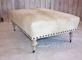 Black And White Cowhide Ottoman Shabby Chic Style Cowhide Ottoman White Farm House Ottoman By 1801furnitureco On Etsy In 2020 Cowhide Ottoman Leather Ottoman Ottoman