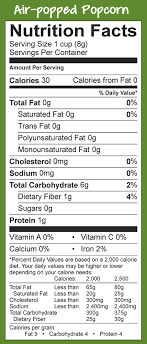 Popcorn Board Nutrition Popcorn Nutritional Information