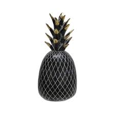 11'' h x 6'' w x 6'' d. Polyresin 8 Pineapple Decor Black Gold Overstock 31041775