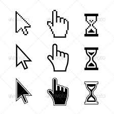 Pixel Cursors Icons Hand Arrow Hourglass Vector Illustration Pixel Icon