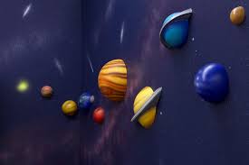 Solar System 3d Wall Art Space Themed Room Space Themed Bedroom Outer Space Bedroom