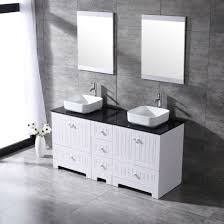 Eclife 24 bathroom vanity sink combo wall mounted concrete grey cabinet vanity set round clear tempered glass vessel sink top, w/chrome faucet, pop up drain & mirror (a16e03cc). China 60 Double Bathroom Pvc Wood Vanity Cabinet Ceramic Vessel Sinks Drain Combo Set China Bathroom Vanity Unit Bathroom Furniture