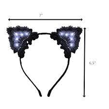 LED Black Lace Cat Animal Ears Headband |