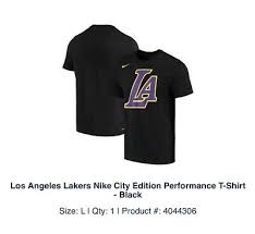 Below is a running diary of the lakers' game against the minnesota timberwolves, taking you through game day from start to finish. Nwt Los Angeles Lakers La Nike City Edition T Shirt L Black Ebay