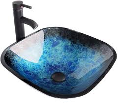 elecwish square tempered glass bathroom
