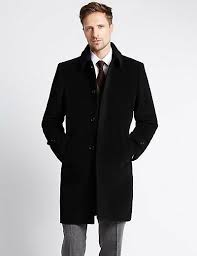 M S Collection Collared Neck Black Coat Collezioni Italia Wool Cashmere M 38 40 Llcollezioniitalia Fourbutton Black Coat Men Coat M S Shirts