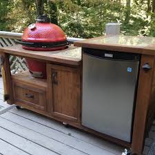 Grill N Fridge 1 Rustic Woodworx Grill Table Outdoor Kitchen Design Outdoor Kitchen