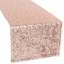 Pack of 1 runner case of 50 runners. Glitz Sequin Table Runner Blush Rose Gold Cv Linens