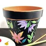 Floral Painted Flower Pot