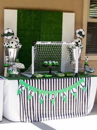 Exciting party with soccer party invitations, games, finger puppets, soccer player cookies, soccer hotdogs, half time fruit cups & other great sports party ideas. Soccer Party Birthday Party Ideas Photo 1 Of 11 Soccer Theme Parties Soccer Birthday Parties Soccer Party