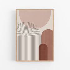 Geometric Mid Century Art Color Block Wall Art Warm Color Etsy Boho Wall Art Modern Art Prints Neutral Wall Art