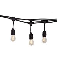 It features five spot light heads hanging from fixed arm, and each spotlight is brushed black on the exterior, with a gold interior and inset led light. Niosta 24ft Outdoor Hanging String Lights With 12 Dimmable Led Bulbs Market Cafe Edison Vintage Bistro Commercial Grade Strand F Walmart Com Walmart Com