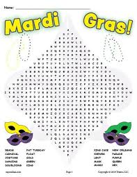 Printable Mardi Gras Word Search Mardi Gras Activities Mardi Gras Lessons Mardi Gras Mask Template