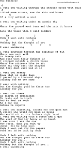 Johnny Cash Song The Wanderer Lyrics And Chords Lyrics And Chords Cash Song Ukulele Music