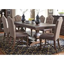 Lamar mink (fabric no longer available). Liberty Furniture Lucca Formal 7 Piece Two Pedestal Table And Upholstered Chair Set Wayside Furniture Dining 7 Or More Piece Sets