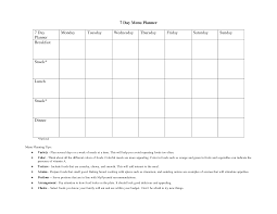 7 Day Meal Planner Template 7 Day Meal Plan Template 7 Day