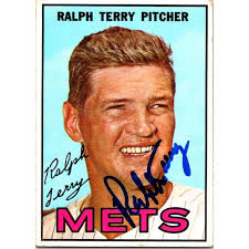 Ralph Terry autographed baseball card (New York Mets) 1967 Topps #59