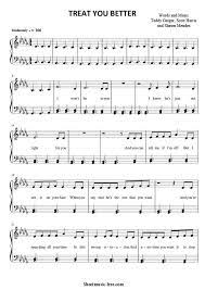 Treat You Better Sheet Music Shawn Mendes Violin Sheet Music Sheet Music Piano Sheet Music