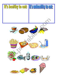 healthy unhealthy food esl worksheet by olik22